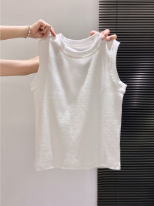 Basic Solid Color round Neck Sleeveless Vest Womens Summer Layering Inner Wear Anti-Lightweight Workwear Cross Back Vest