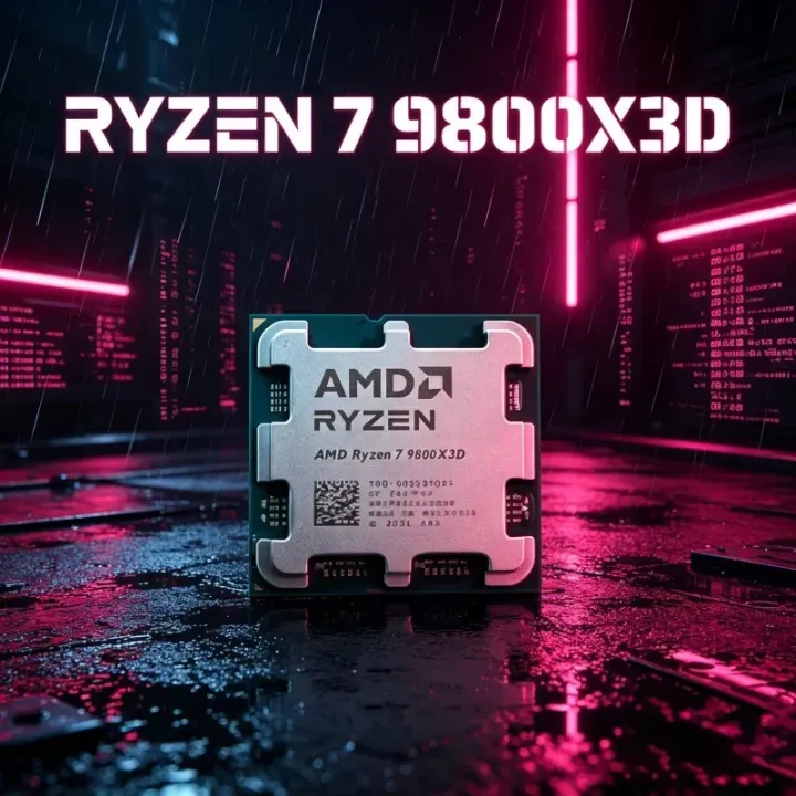 AMD | AMD Ryzen 7 9800X3D 8 Core 16 Thread Processor 4.7GHz Boost 5.2GHz 96MB L3 Cache AM5 Desktop CPU 4nm DDR5 120W No Cooler