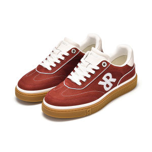 Rare | Giày Đào Tạo Nam Da Bê Nubuck Màu Đỏ Rượu