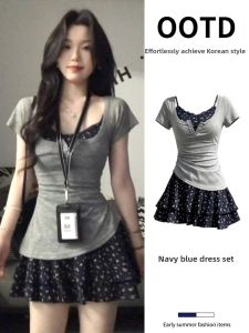 ZUKUN | Đầm Halter Họa Tiết Hoa Cho Mùa Hè Sớm Ôm Body Váy Ngắn