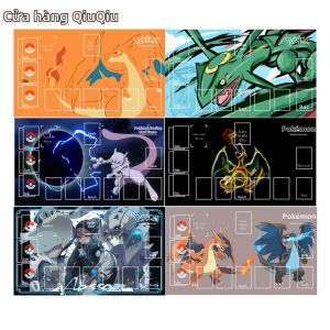DIY PTCG Charizard Mewtwo Lucario Battle Mat Đơn Người Chơi Board Game Card Pad Cao Su Miếng Lót Chuột Quà Tặng Đồ Chơi