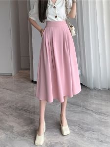 กระโปรงทรงเอเอวสูง กระโปรงทรงเอสไตล์ฝรั่งเศส กระโปรงทรงเอยาวปานกลางสำหรับผู้หญิง ฤดูใบไม้ผลิและฤดูร้อน 2025 กระโปรงทรงเอลายสก็อต