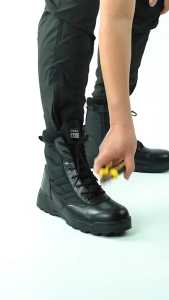High Top Tactical Boots Steel Toe Cap Men Work Safety Shoes Anti-Smash Combat Boots Outdoor Footwear