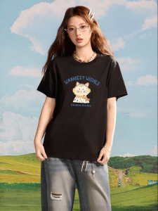 Gbiaior | Cool Sensation Square Shoulder Cartoon Print T-shirt