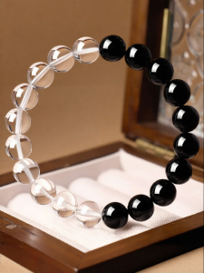 QINGXIANGTAI | Five Element Hydration Natural White Crystal Obsidian Bracelet