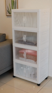 4 Layer Multipurpose Double Sided Opening Storage Cabinet Foldable/Stackable Storage Box