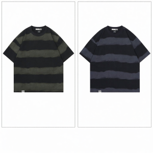 izzue | Cotton Stripe Color-blocking Breathable Mens T-shirt