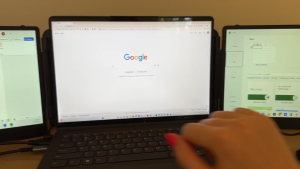 ZSCMALL Portable Monitor Dual  Laptop Screen Extender-14.2" Dual Monitor for Laptop USB-C HDMI Stacked Folding Triple Monitor Travel Display with Kickstand 75mm Standard VESA for Windows Mac