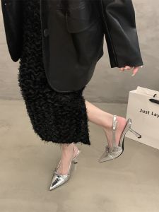 French Style High Heel Sandals Breathable Upgraded Version Spring New Fashionable Thin Heel Elegant Lady Pointed Toe Women Shoes