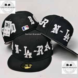 Topi Build Up LA Colabs BORN x RAISED Full Bordir Super AA+ Import - Topi Fitted Pria