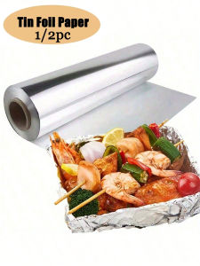 5M Aluminium Catering Tin Foil Paper Thickened Aluminum Foil Disposable Barbecue Tin Foil Papers Cooking Mat Paper Kitchen Tool