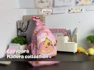 Madora Tas Selempang Bahu Sling Bag Anak PAUD TK SD Perempuan Lucu Karakter Kartun Hewan Capybara