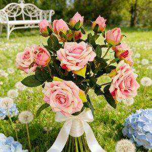 Artificial Flowers Big Silk Roses Home Room Table Vase Outdoor Garden Yard Wedding Bridal Bouquet Table Decora Diy Gift Festival