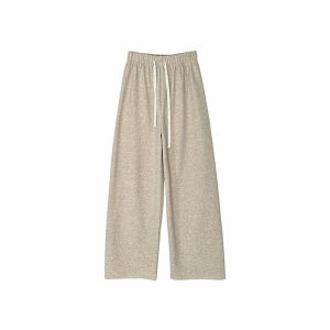 Womens Thickened Velvet Casual Pants High Waist Wide Leg Loose Fit Long Trousers Autumn Winter Warm Stylish Versatile Trousers