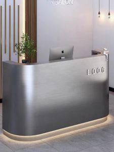 Stainless Steel Clothing Store Small Cashier Minimalist Modern Barber Shop Bar Company Front Desk Internet Celebrity Fashion Shop