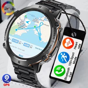 Đồng Hồ Thông Minh Quân Sự Mới 2025 Dành Cho Nam Màn Hình AMOLED 1.73 Inch Pin 1000mAh Chống Nước 5ATM Gọi Bluetooth Theo Dõi Thể Dục Đồng Hồ Ngoài Trời