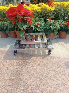 Stainless Steel Outdoor Floor Standing Plant Stand Base Tray Heavy Duty Rectangular Flower Tray Stand No Assembly Required