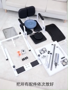 รถเข็นเคลื่อนย้ายผู้ป่วยอเนกประสงค์ สีดำ อุปกรณ์เคลื่อนย้าย ผู้ป่วยติดเตียง มัลติฟังก์ชั่นผู้สูงอายุ