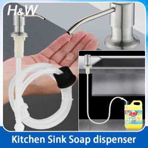 H&W 304 Stainless steel Kitchen Sink Liquid Soap Pump Dispenser Extended 1.2m Tube Soap Dispenser