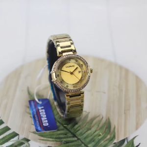 Jam tangan Wanita Leopard 3331L tali rantai analog tanggal aktif original