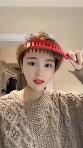 Curly hair Curved comb Straight hair Massage ribs Wide teeth Hairdressing modeling 蓬发弧形大弯梳顺发按摩排骨宽齿美发造型梳男大排梳头发蓬松梳子