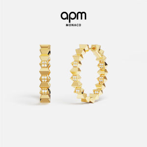Gold Wave Circle Earrings