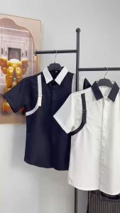 Áo sơ mi nam boy phố ngắn tay  vải lụa mềm mịn phối cầu vai trẻ trung sang trọng mẫu-ATC77SHOP