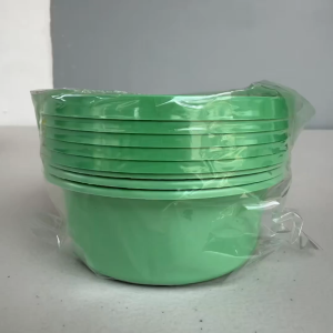 Microwavable Party Container Round 250ml Green and Yellow Multi-purpose Tub with Lid 5pcs Pack