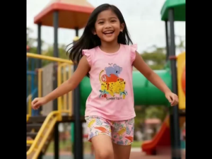 kokepope (0-4Y) Girl Clothes Terno for Kids Girls Fashion Sando Shorts Set Summer Tshirt