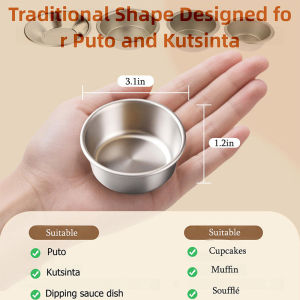 10pcs Puto Cup Cake Mold Aluminum Alloy Egg Tart Cup Cupcake Kitchen Baking Mold Mini Round Baking Oven Pan Pastry Dessert Mould