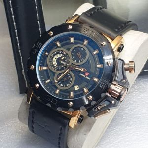 JAM TANGAN PRIA SPORTY SWISS ARMY TALI KULIT CHRONO DAN TANGGAL AKTIF FREE BOX DAN BATERAI CADANGAN