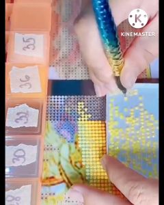 Tranh Đính Đá Phật Quan Âm tự tại (về tự đính) DF2288