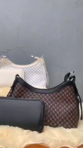 Tas Bahu Wanita Import Set 2in1 Shoulder Bag Cewek Kulit Pu Semi Rantai 207304 0730