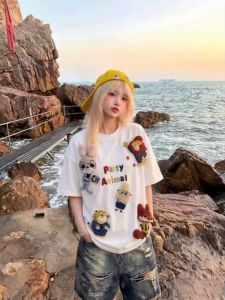PAZHAOLANG | Oversized Cartoon Cotton T-Shirt Summer