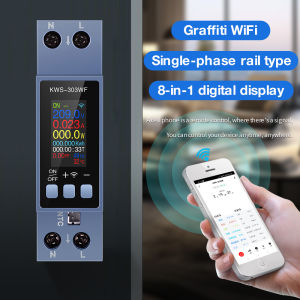 KWS-303 Tuya WiFi Power Meter APP Control 8 in1 Energy Meter 85-290V/40A Voltage and Current Meter Electricity Meter Smart Life