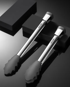 Stainless Steel 304 Silicone Clip Kitchen Steak Frying BBQ Clamp Heat Resistant High Temperature Air Fryer Clamp Stand up Style