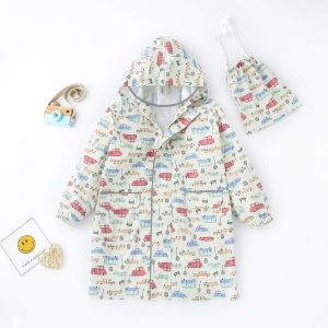 MOLORE | Waterproof Windproof Snow-Resistant Kids Raincoat Long Backpack Slot