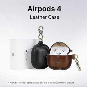 CONTACTS FAMILY Genuine Leather For AirPods 4 Earphone Case For AirPods 4th Generation 2024 Protector