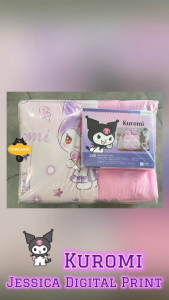 JESSICA Digital Print ชุดผ้าปูที่นอน คุโรมิ Kuromi JP013 สีชมพู #เจสสิก้า ชุดเครื่องนอน ผ้าปูที่นอน ผ้านวม Kuromi