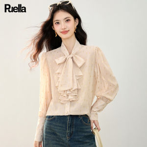 puella | Ruffled Tie Textured Blouse