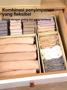 Serbaguna Kotak Penyimpanan 6 Pcs Sock Storage Box Pakaian Dalam dan Kaus Kaki Lemari Pakaian Tahan Air Dapat Dilipat Tanpa Bau