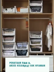 ( BISA COD ) PROMO RAK LACI LIPAT / STORAGE BOX / LEMARI PAKAIAN PLASTIK / KERANJANG BAJU
