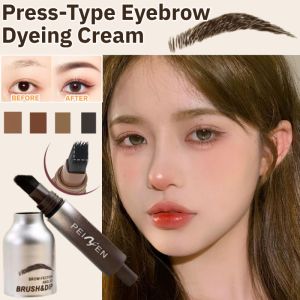 Press-Type Eyebrow Dyeing Cream Waterproof Smudge Proof Eye Brow Pen Long-Lasting Eye Make Up Cosmetic