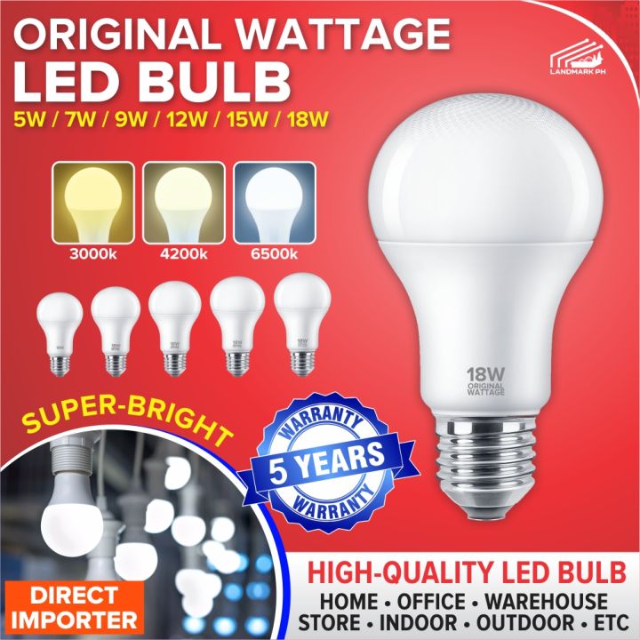 LANDMARK E27 LED Light Bulb 5 Years Warranty / 5w 7w 9w 12w 15w 18w ...