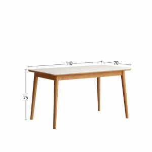 WEISHA | Solid Wood Rock Panel Nordic Style Rectangular Dining Table