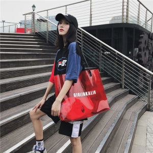Fashionable Large Transparent Womens Bag High Capacity PVC Shoulder Crossbody Beach Swimming Jelly Handbag Soft Tote Bag