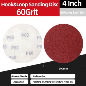 deli | 10pcs/set 4inch Sanding Discs Sandpaper Pads Set Hook & Loop 60 to 1000 Grain Abrasive Sander Paper for Polishing Tools