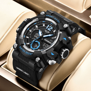 FOXBOX Luxury LED Display Men Wristwatches Luminous Sport Man Watch Waterproof Military Quartz Male Clock Relogios Masculino+Box