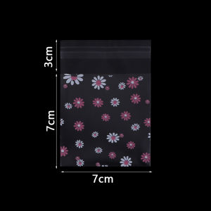 100pcs Plastic Packing Bags Daisy Flower Self-Adhesive Bags for Biscuits Candy Cookies Jewelry Gift Packaging