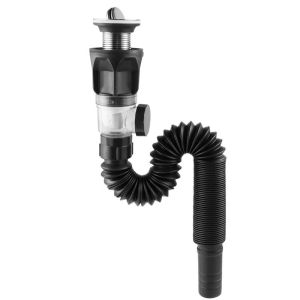 Stainless Steel Basin Drain Pipe Set Odor Proof Wall Mount Drainage for Kitchen Bathroom Sink with Strainer Basket Accessories 